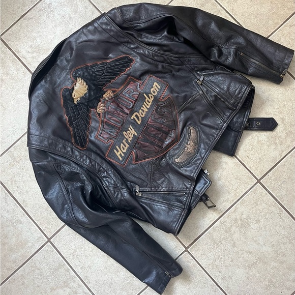 Vintage custom made leather motorcycle jacket - Picture 1 of 7